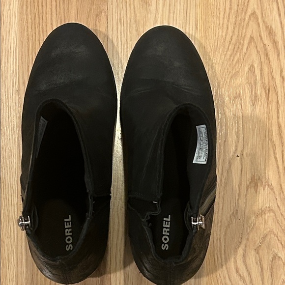 Sorel Joan Of Arctic Women's Black Leather Ankle Boots Size 10 - Picture 14 of 16